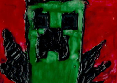 Creeper 2 (glass painting)