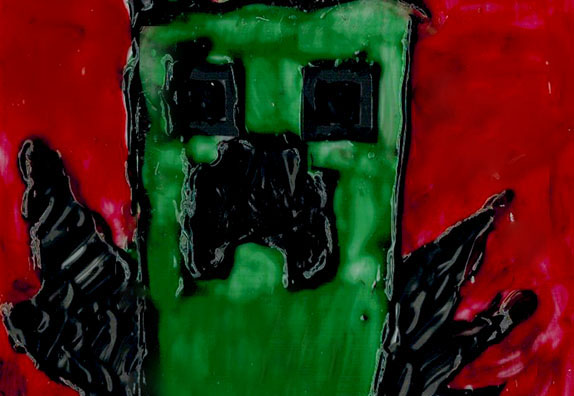Creeper 2 (glass painting)