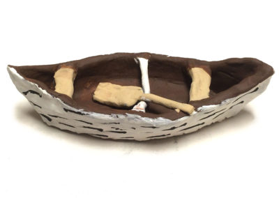 Boat – clay and acrylic paint